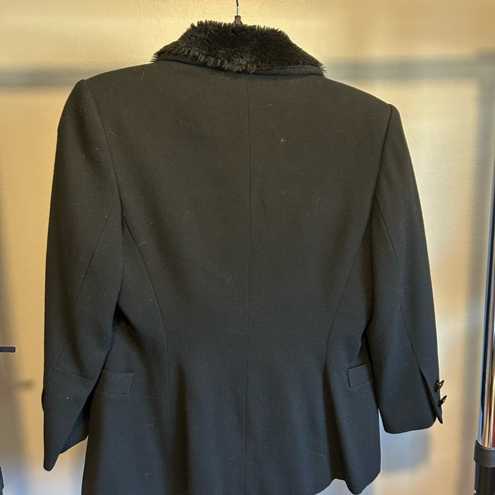 Neiman Marcus Faux Fur Black Coat! - Picture 4 of 5